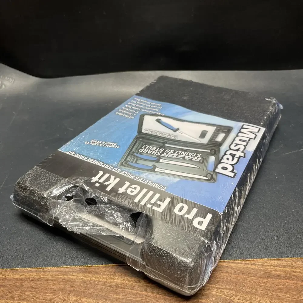 Mustad Pro Fillet Kit Stainless Steel 3 knives 6 pc with Hard Carry Case Sealed